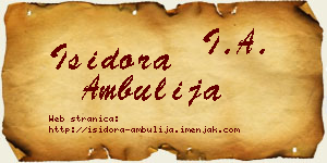 Isidora Ambulija vizit kartica